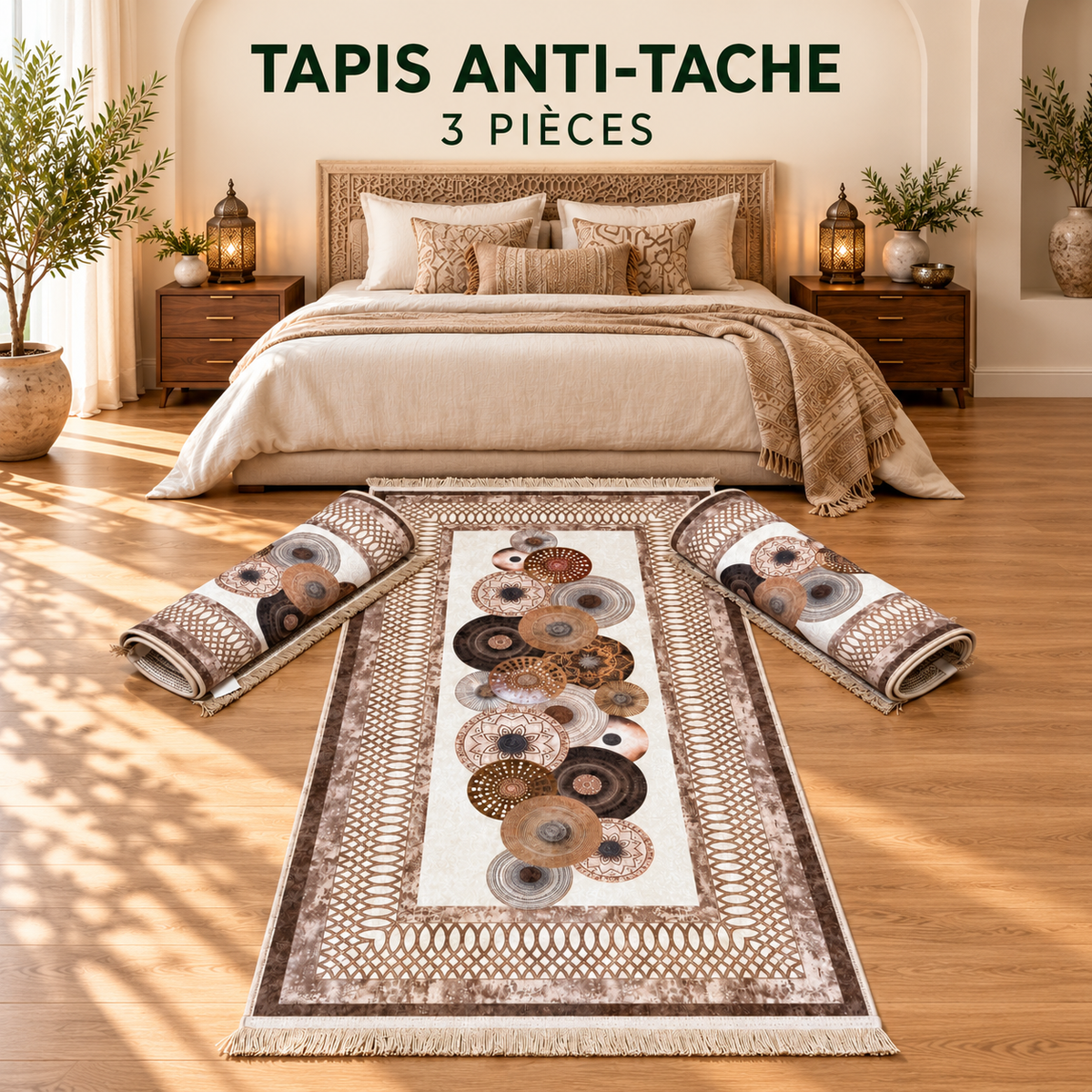 ALFERDAOUS — Tapis anti-tache 3 pièces