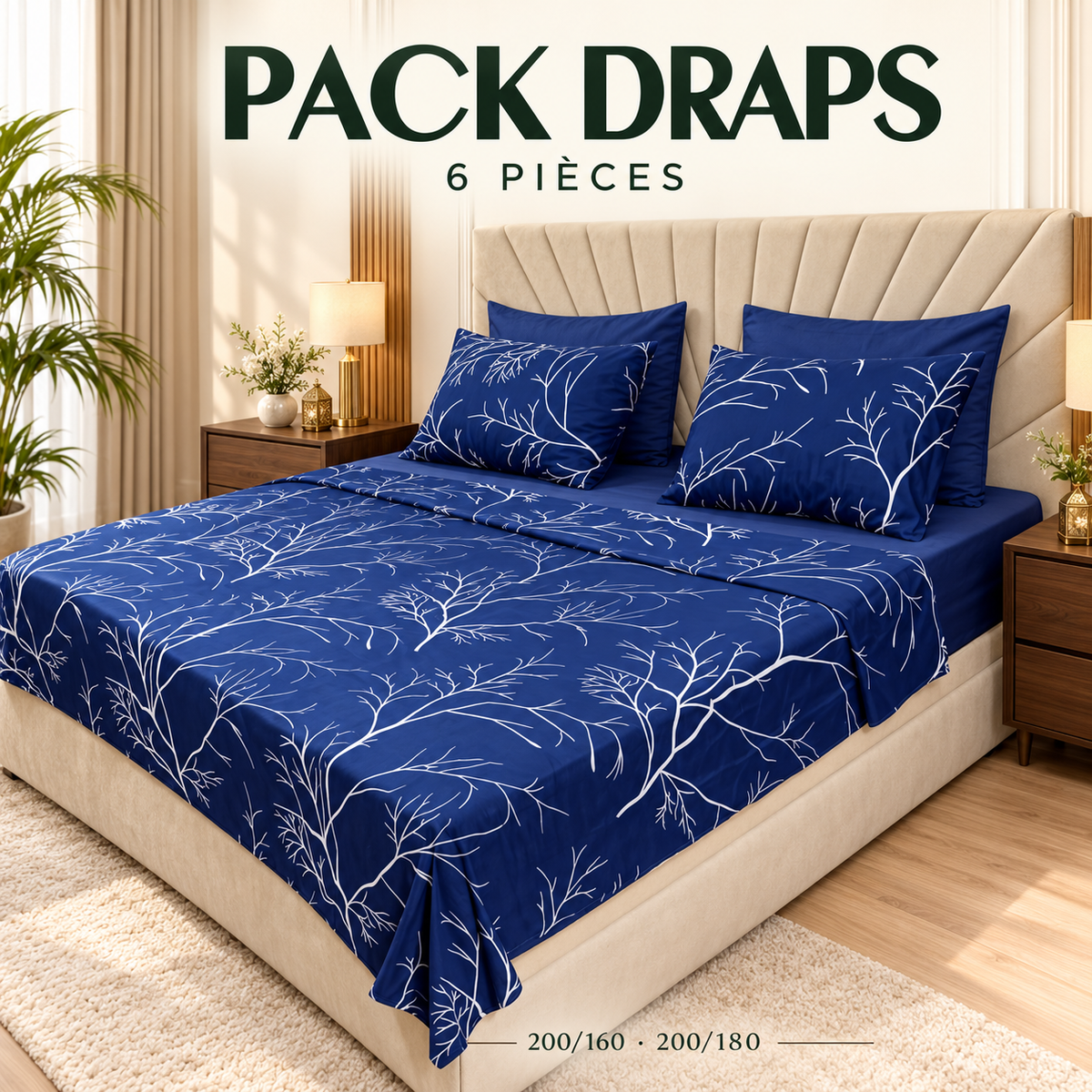 ALFERDAOUS — Pack draps 6 pièces