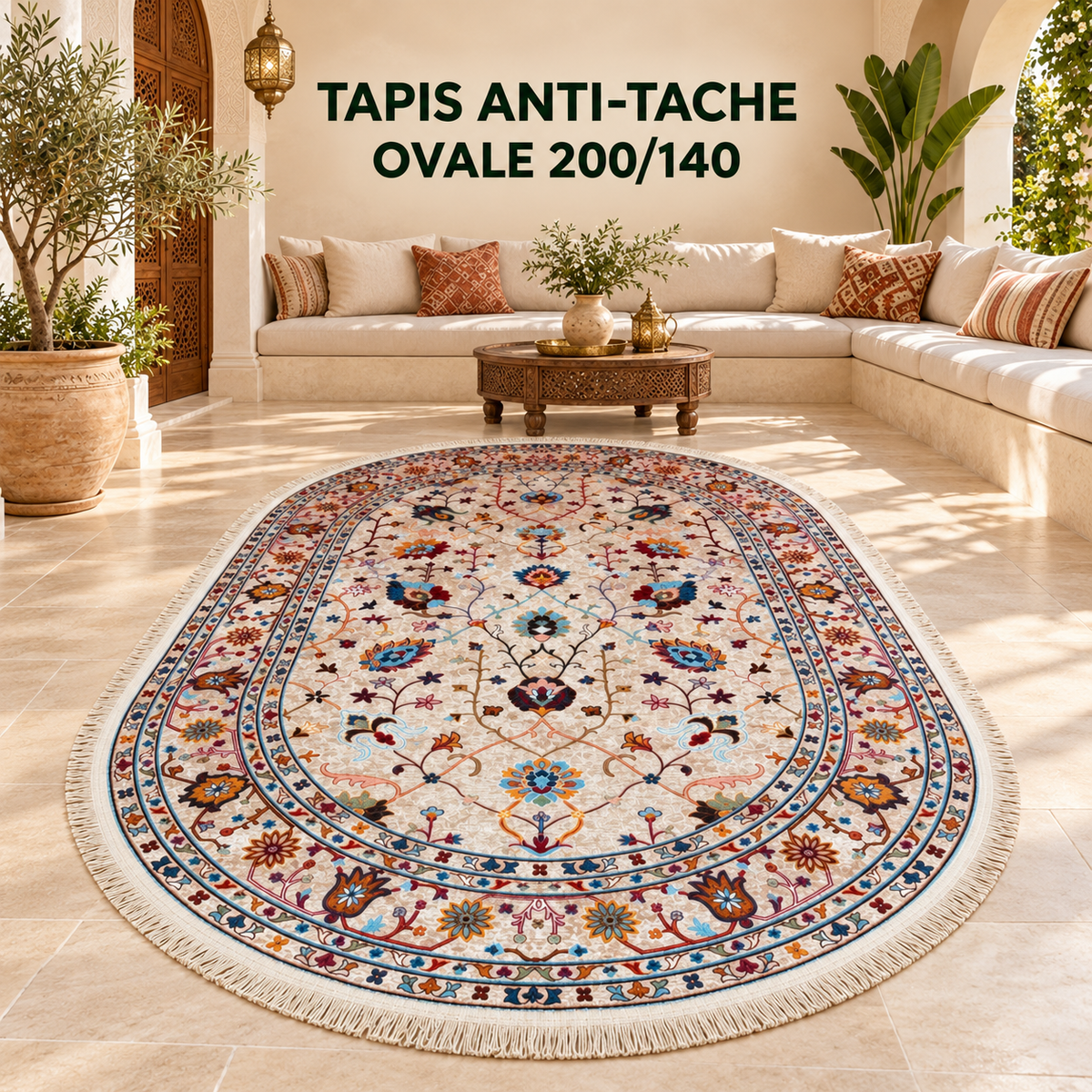 Tapis anti-tache ovale — 200/140