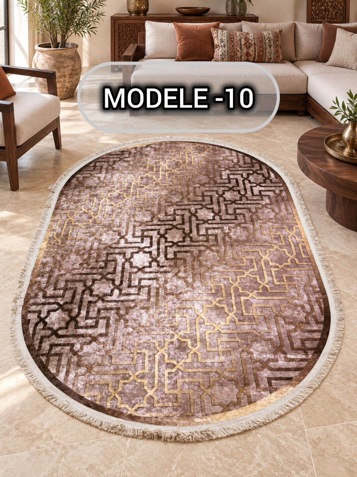 Tapis anti-tache ovale 200/140 — Modèle 10