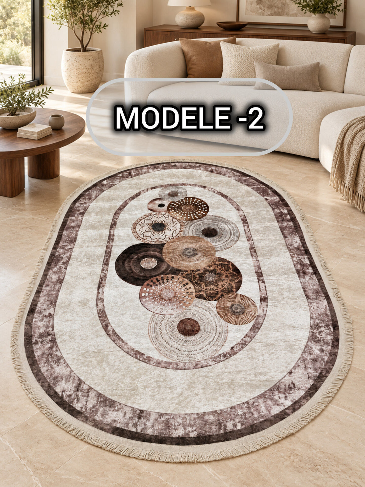 Tapis anti-tache ovale 200/140 — Modèle 2