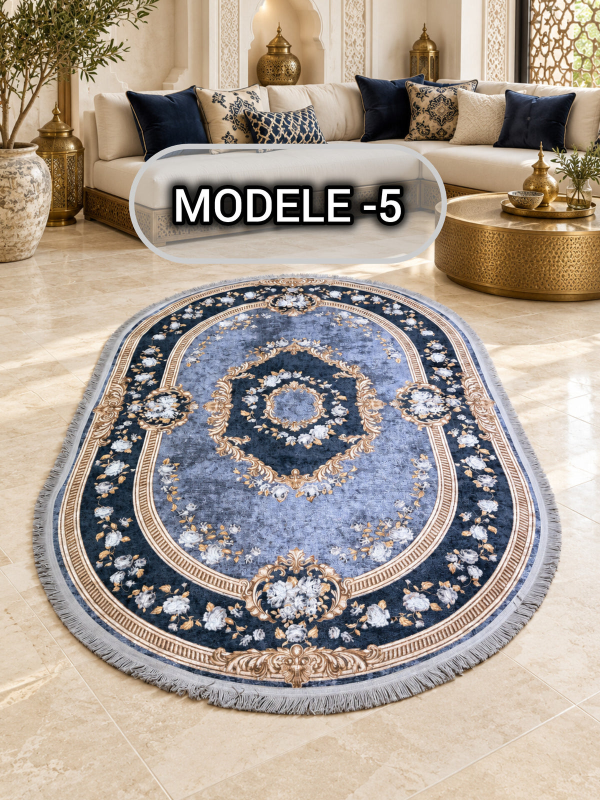 Tapis anti-tache ovale 200/140 — Modèle 5