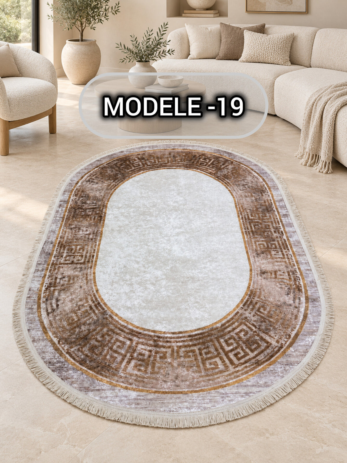 Tapis anti-tache ovale 200/140 — Modèle 19