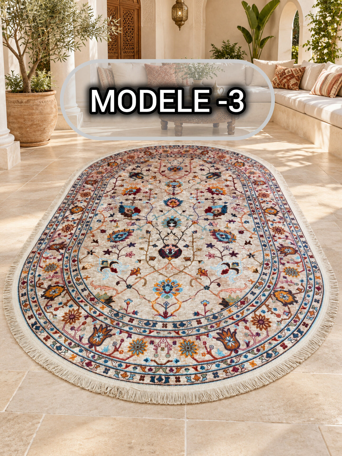 Tapis anti-tache ovale 200/140 — Modèle 3