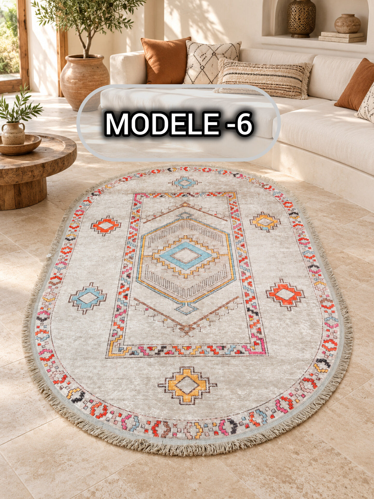 Tapis anti-tache ovale 200/140 — Modèle 6