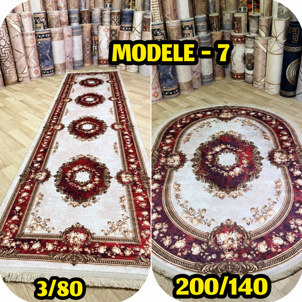 Pack tapis anti tache ovale 200/140 + couloir 3/80 – Modèle 7