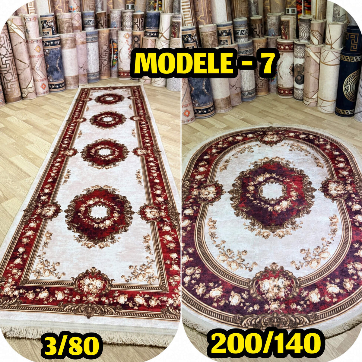 Pack tapis anti tache ovale 200/140 + couloir 3/80 – Modèle 7