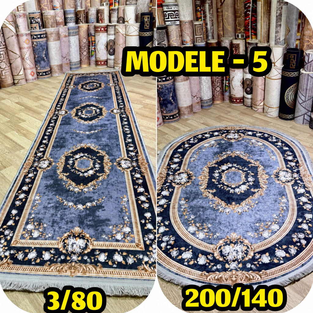 Pack tapis anti tache ovale 200/140 + couloir 3/80 – Modèle 5