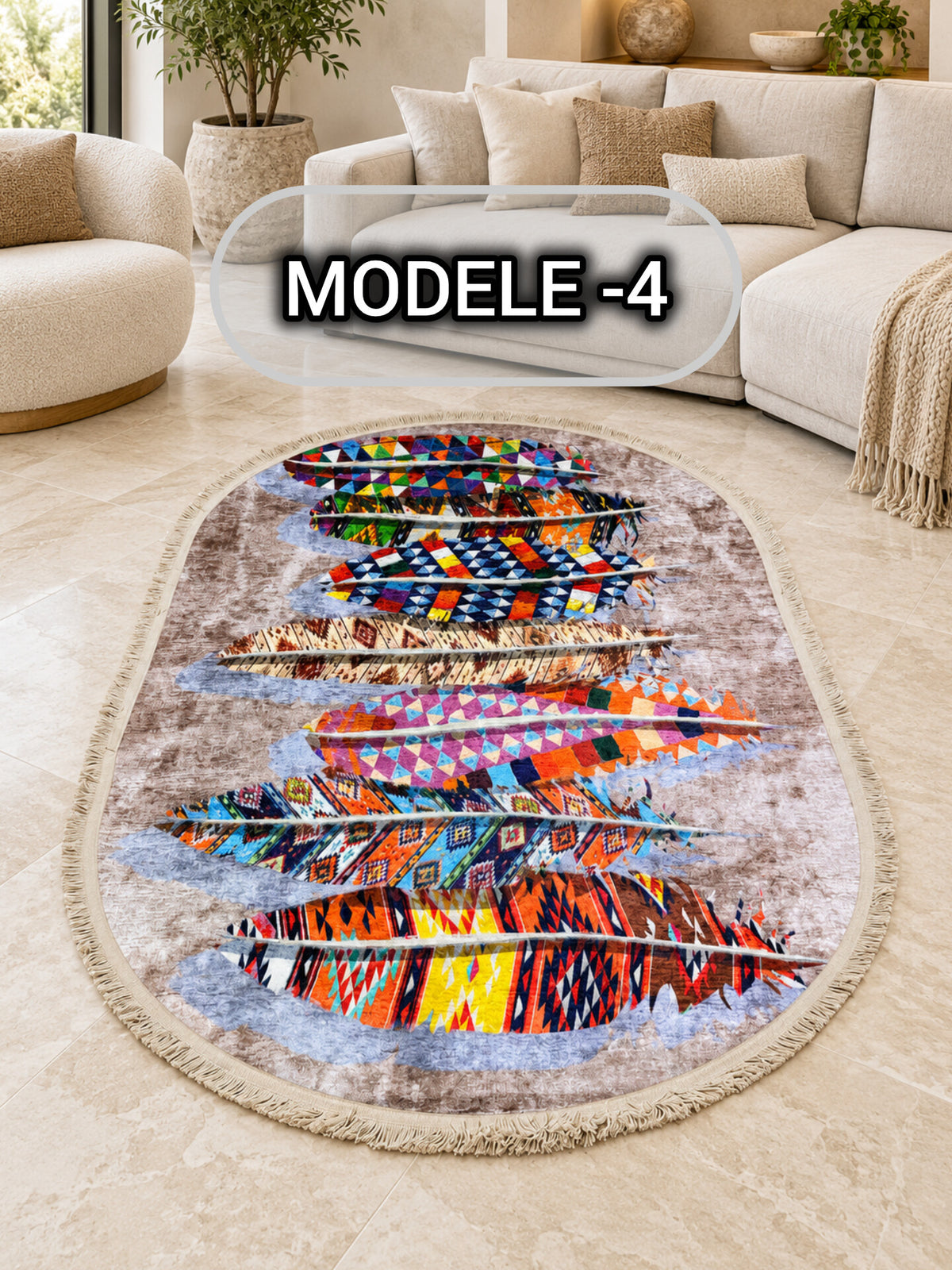Tapis anti-tache ovale 200/140 — Modèle 4