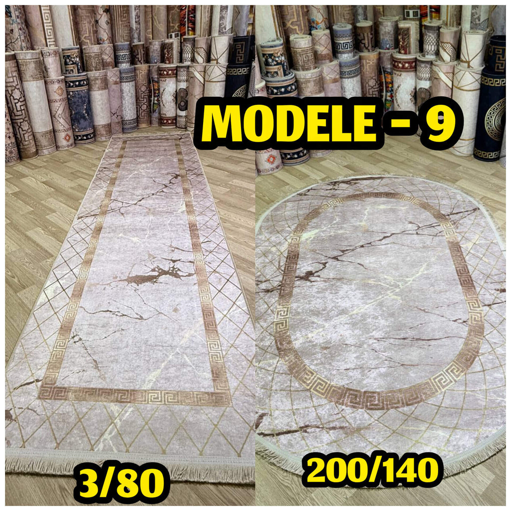 Pack tapis anti tache ovale 200/140 + couloir 3/80 – Modèle 9