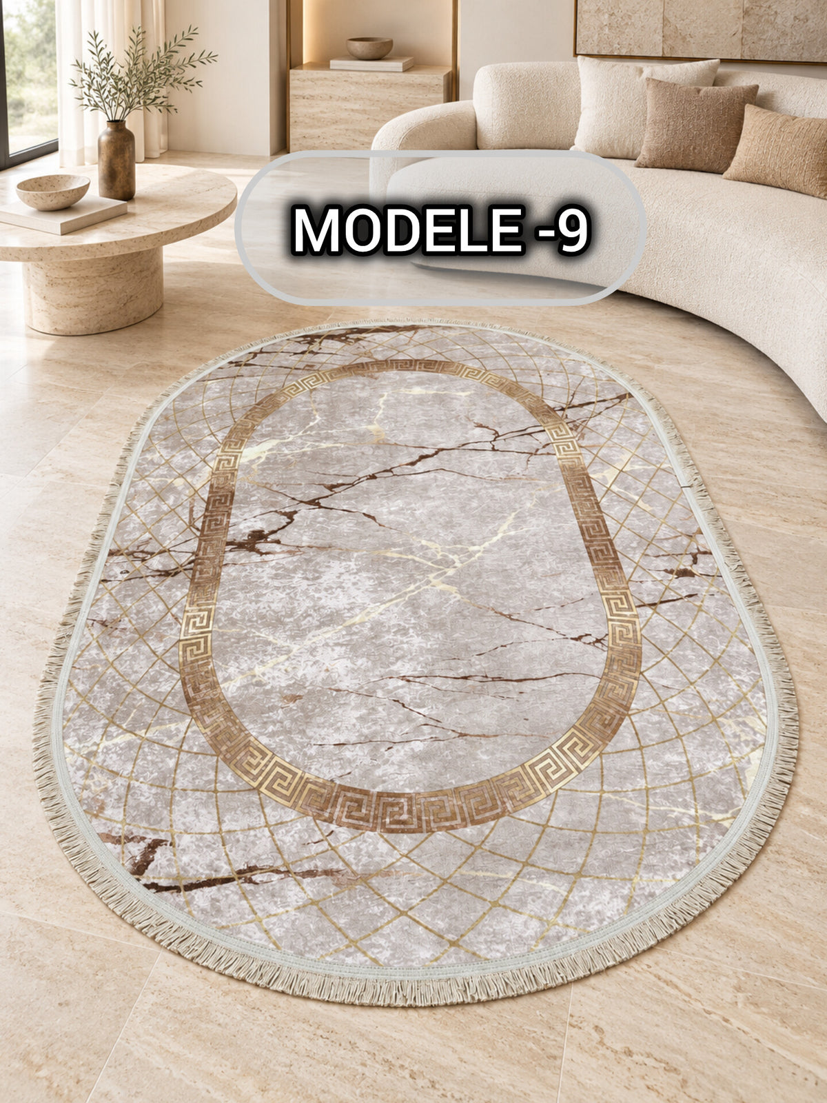 Tapis anti-tache ovale 200/140 — Modèle 9