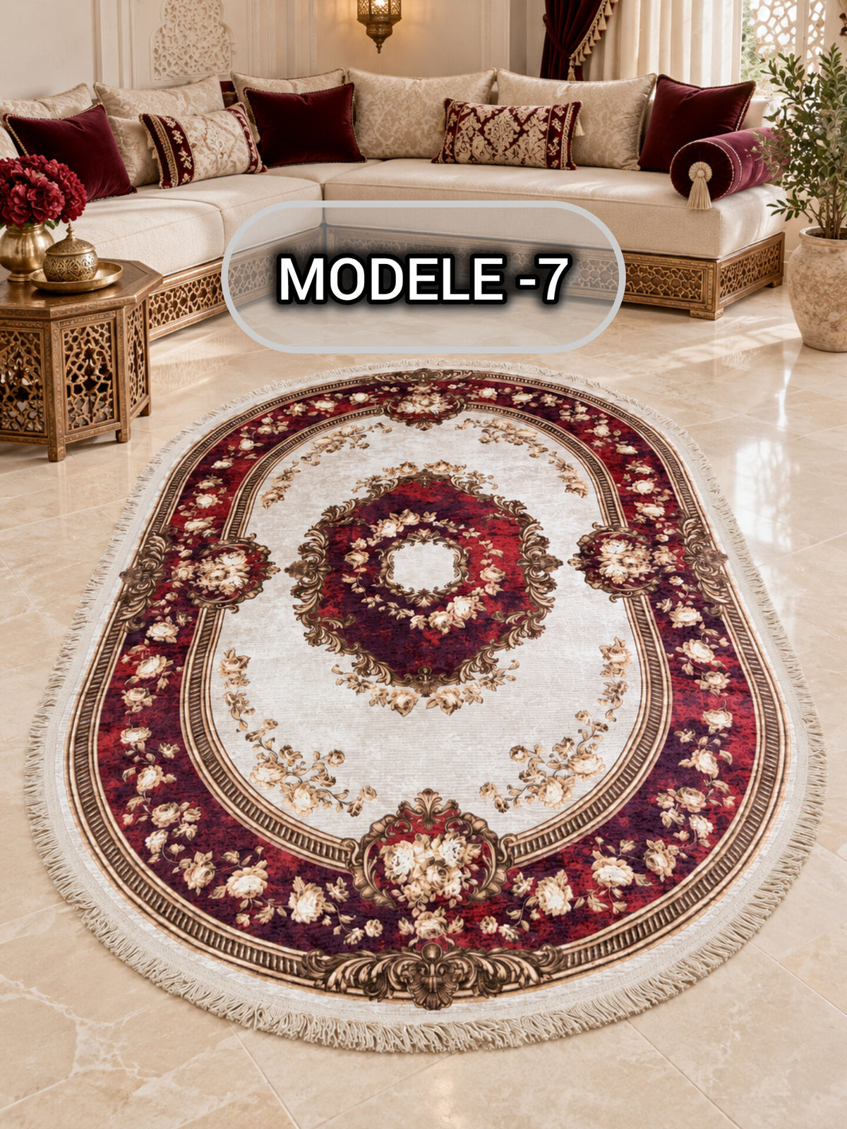 Tapis anti-tache ovale 200/140 — Modèle 7